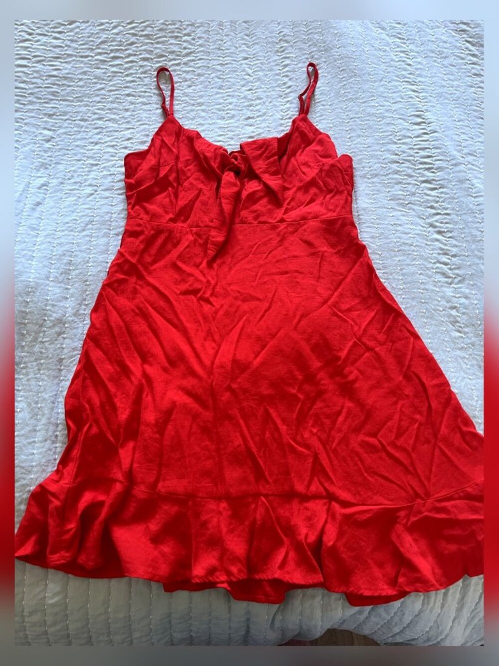 Forever 21 Red Ruched Strap Mini Dress M
